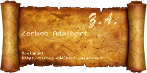Zerbes Adalbert névjegykártya